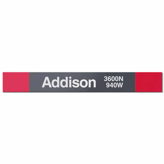 Addison Street L Stop 30" x 4" Aluminum Sign