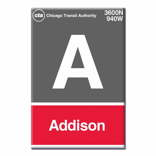 Addison Street Portrait L Stop Magnet
