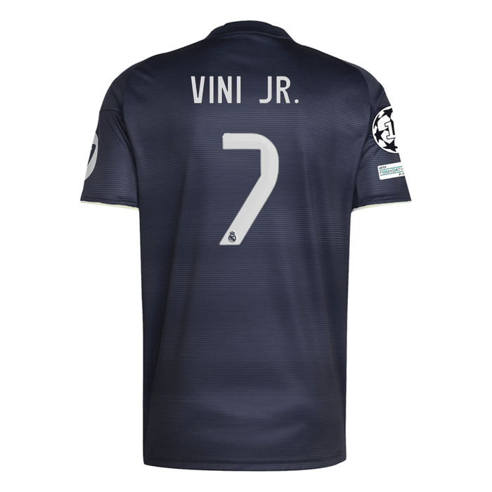 adidas Vini Jr. Real Madrid 25/26 Away Jersey w/ Champions League Patches (Legend Ink) | SoccerWearhouse