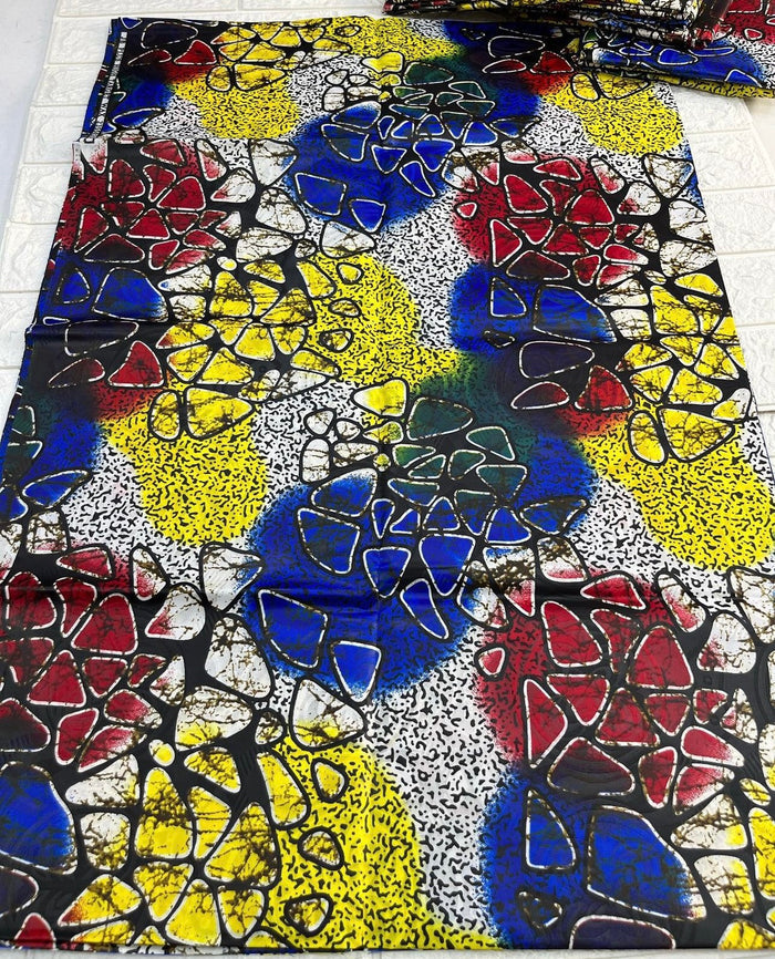 Adire brocade tie dye adire fabric sold by yard, kampala fabric for craft sewing 001