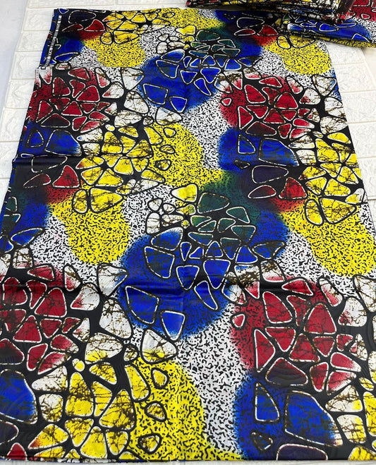 Adire brocade tie dye adire fabric sold by yard, kampala fabric for craft sewing 001