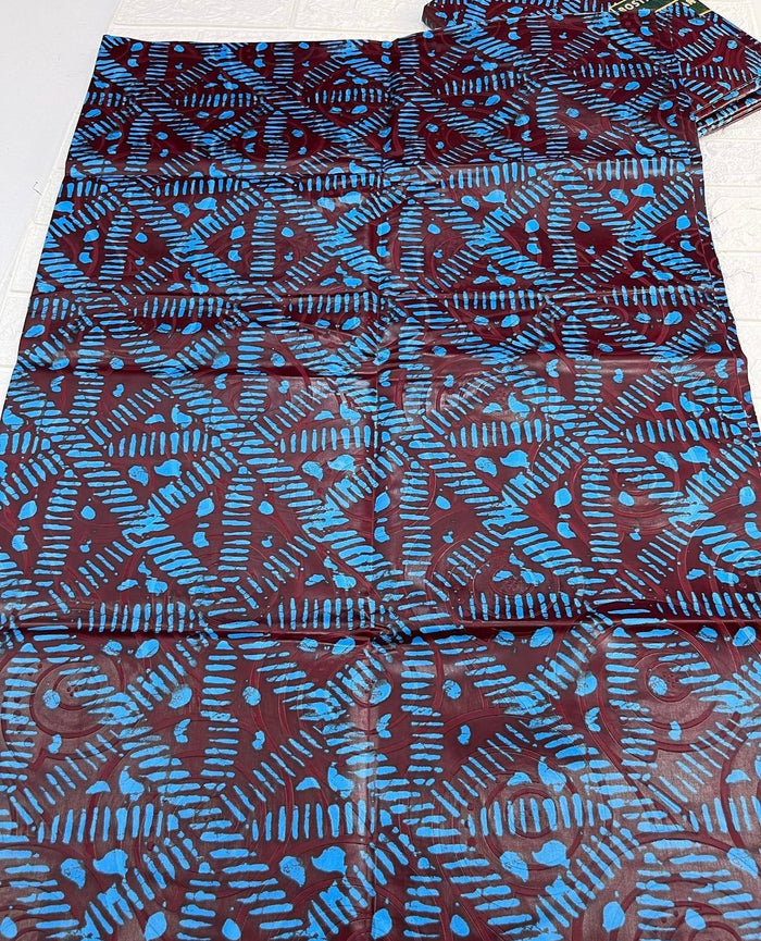 Adire brocade tie dye adire fabric sold by yard, kampala fabric for craft sewing 009