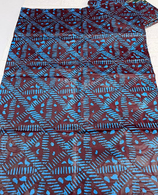 Adire brocade tie dye adire fabric sold by yard, kampala fabric for craft sewing 009