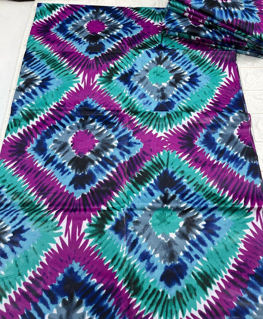 Adire brocade tie dye adire fabric sold by yard, kampala fabric for craft sewing 003