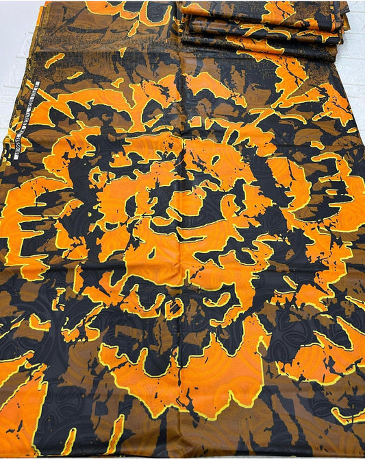 Adire brocade tie dye adire fabric sold by yard, kampala fabric for craft sewing 011