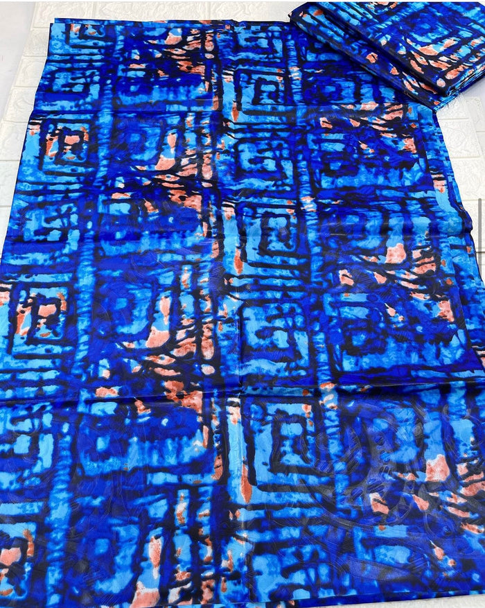 Adire brocade tie dye adire fabric sold by yard, kampala fabric for craft sewing 004