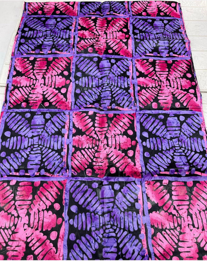 Adire brocade tie dye adire fabric sold by yard, kampala fabric for craft sewing 006
