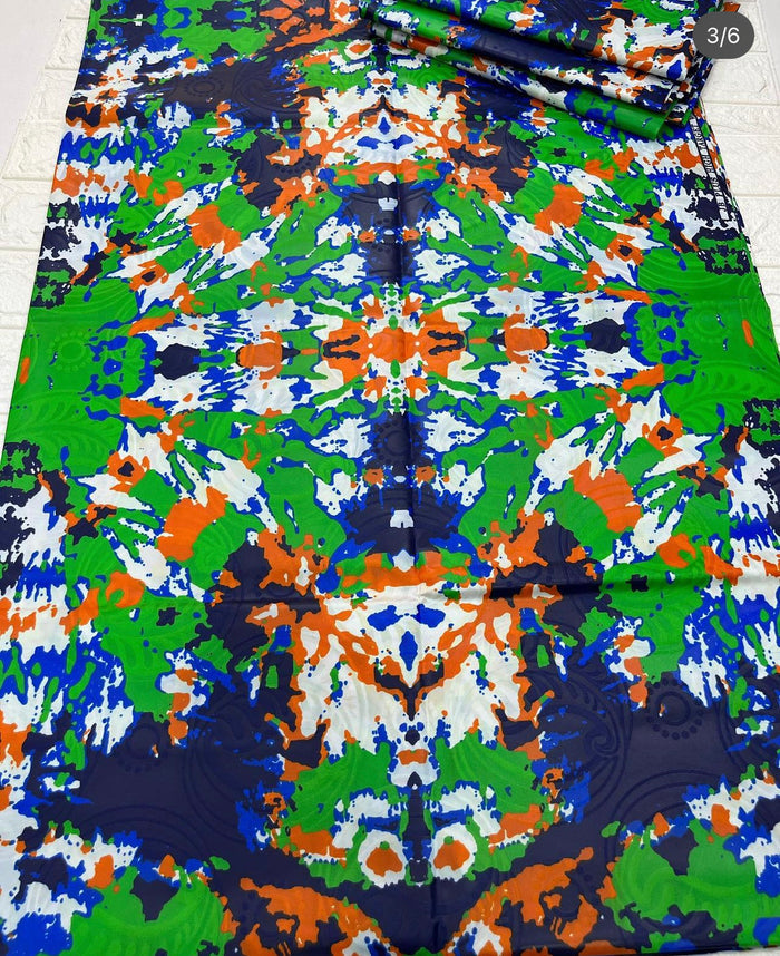 Adire brocade tie dye adire fabric sold by yard, kampala fabric for craft sewing 013