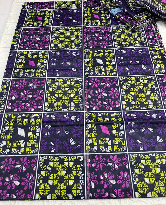 Adire brocade tie dye adire fabric sold by yard, kampala fabric for craft sewing 007