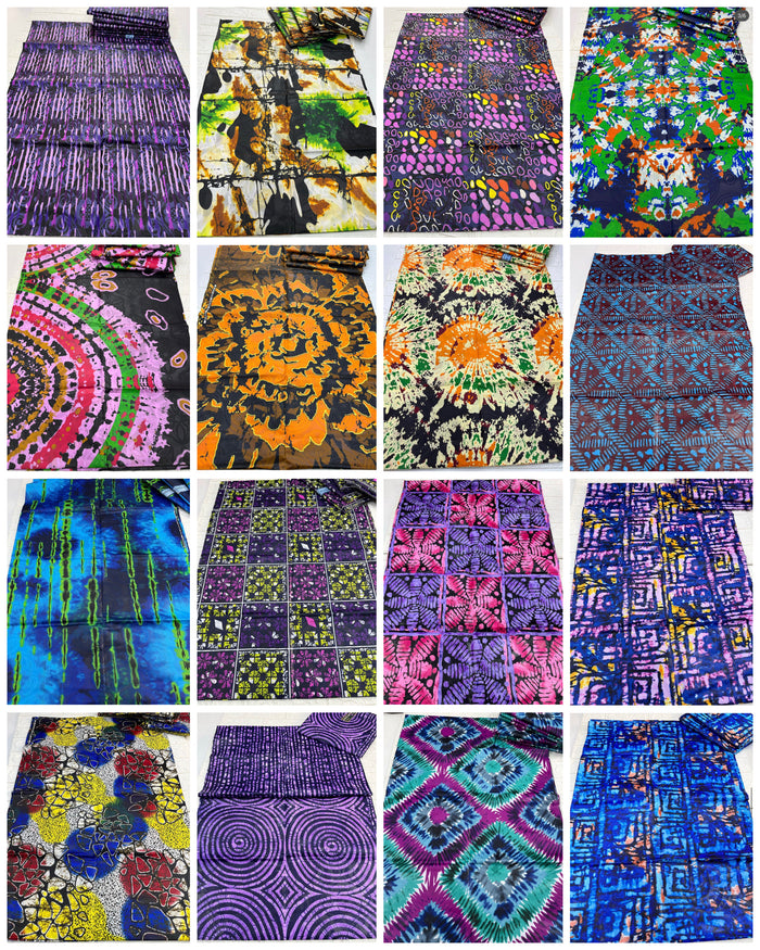Adire brocade tie dye adire fabric sold by yard, kampala fabric for craft sewing 004