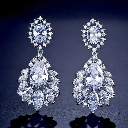 Wedding Jewelry - Elegant Cubic Zirconia Bridal Earrings - More Colors