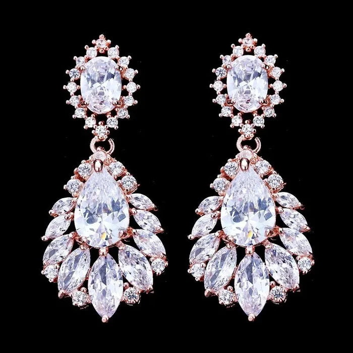 Wedding Jewelry - Silver Cubic Zirconia Bridal Earrings - More Colors
