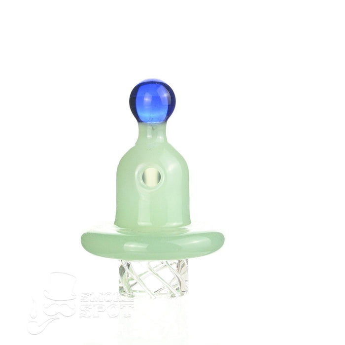 Top view of AFM Alien Spinner Cap Light Green for dab rigs