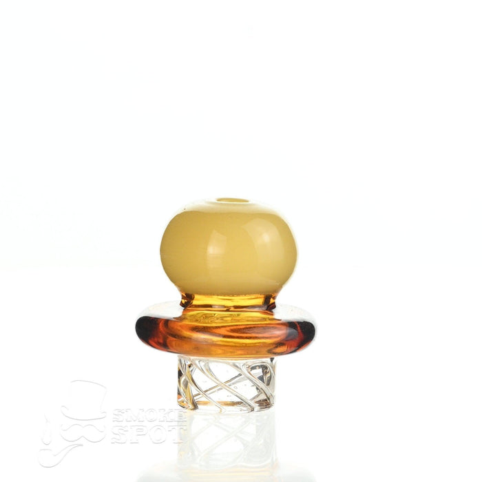 Side view of AFM Ball Spinner Cap Light Green showing glass craftsmanship