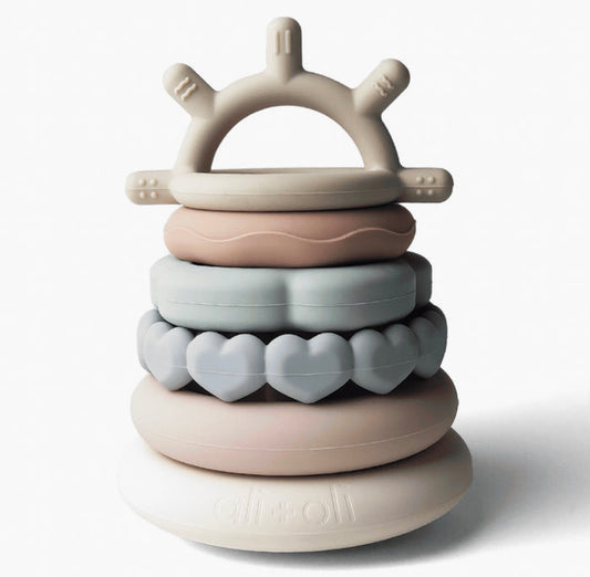 Ali+Oli Silicone Stacking Ring Sensory Tower Toy 6pc