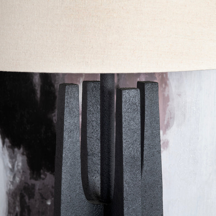 Alterna table lamp in black, detail view in room setting