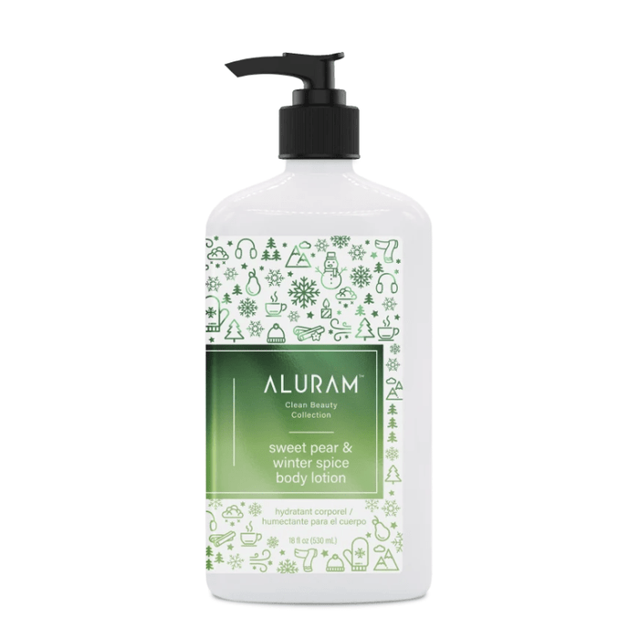 Aluram Sweet Pear & winter Spice Lotion 18oz (Runway) - Aluram | Available at Studio 360 Salon, Chatham, NJ