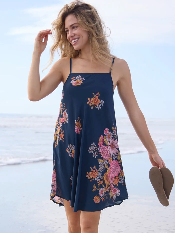 Amellia Mini Dress - English Garden Navy-view 1