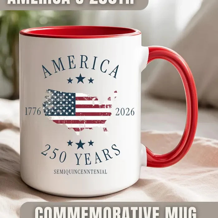 America 250th Anniversary Commemorative Mug, Patriotic Gift