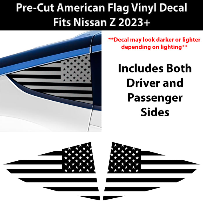 Quarter Window American Flag Vinyl Decal Stickers Fits Nissan Z 2023 - 2025 - Bogar Tech Designs