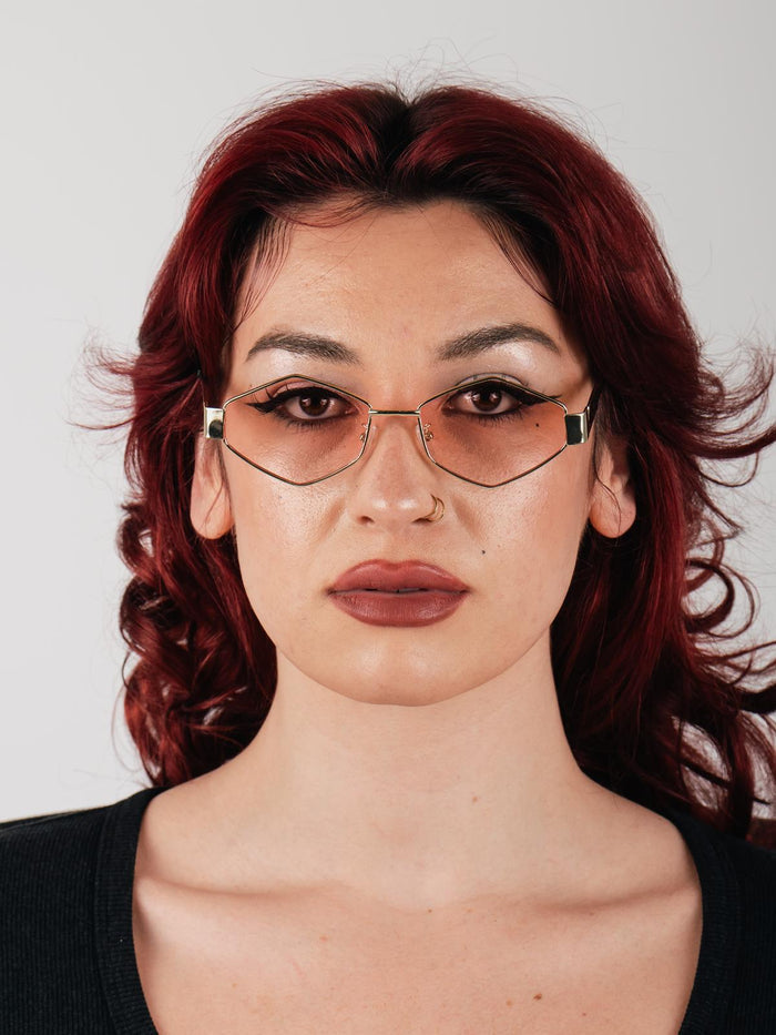 Angular Metal Festival Sunglasses | Gold/Pink-Image 4
