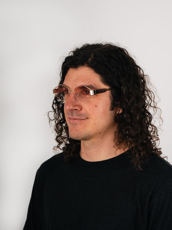 Angular Metal Festival Sunglasses | Gold/Pink-Image 5