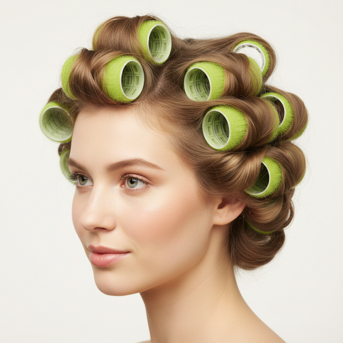 Annie Self-Gripping Hair Rollers 3/4 Inch, 6 Count, Green