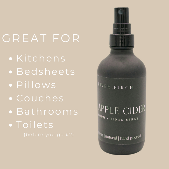 Apple Cider - 4 oz Black Glass Room + Linen Spray