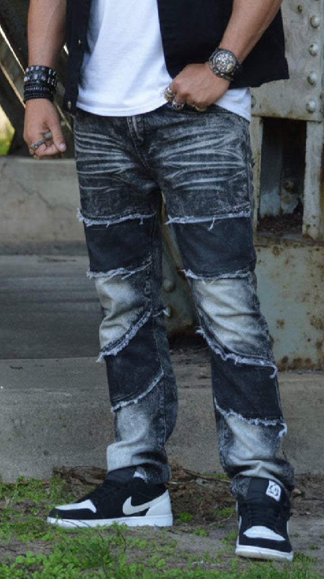 AT-6 Distressed Black Jeans