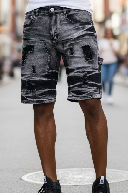 A⚡️T Distressed Jorts