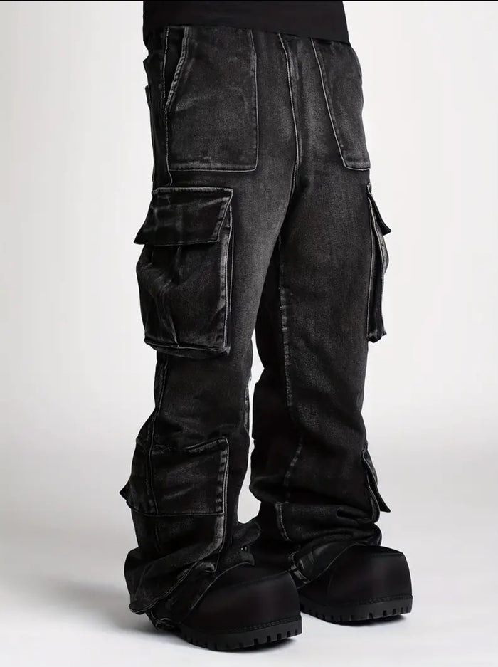 AT Wide Leg Faded Black Cargo