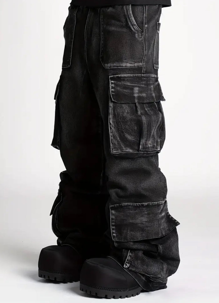 AT Wide Leg Faded Black Cargo