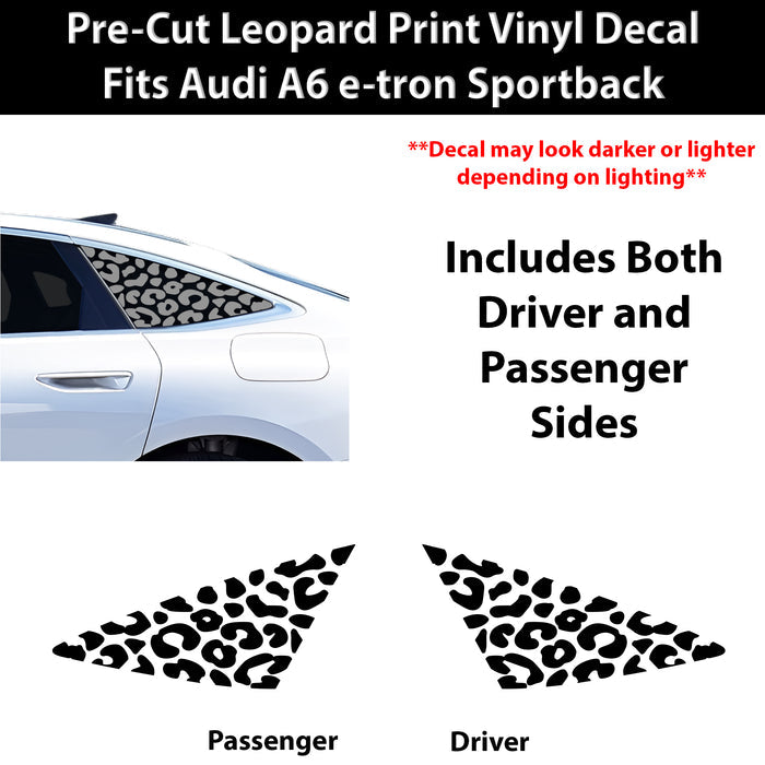 Audi A6 S6 e-tron 2025-2027 Animal Leopard Cheetah Cow Window Vinyl Decal Stickers