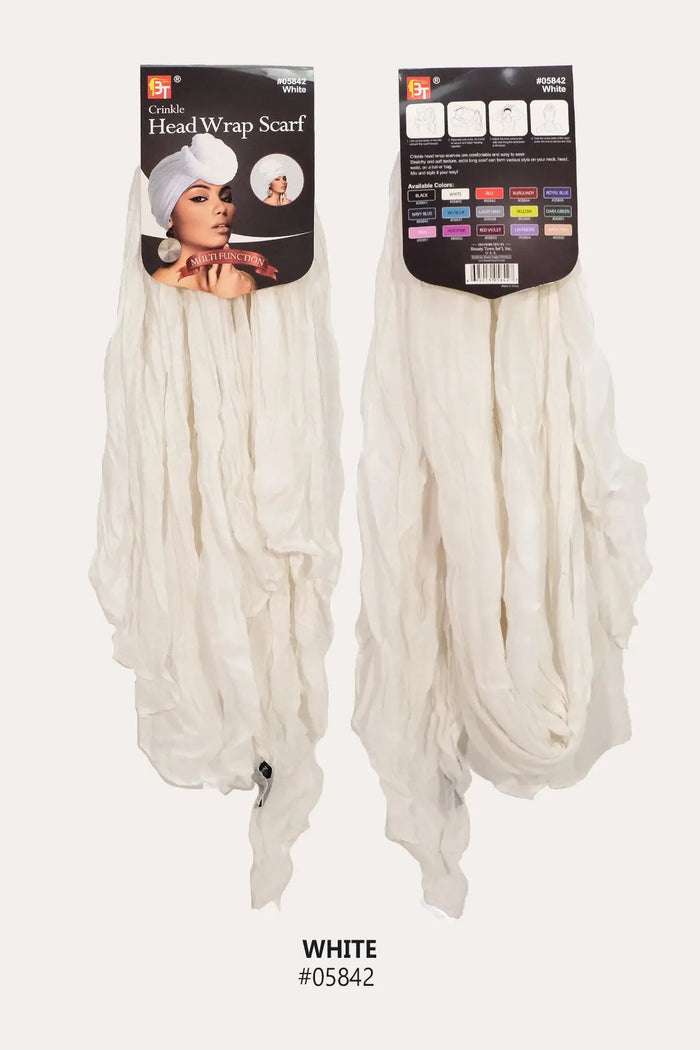 BEAUTY TOWN CRINKLE HEAD WRAP SCARF BEAUTY TOWN