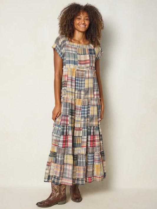Berkley Maxi Dress - Greenfield Patches Multi-view 1