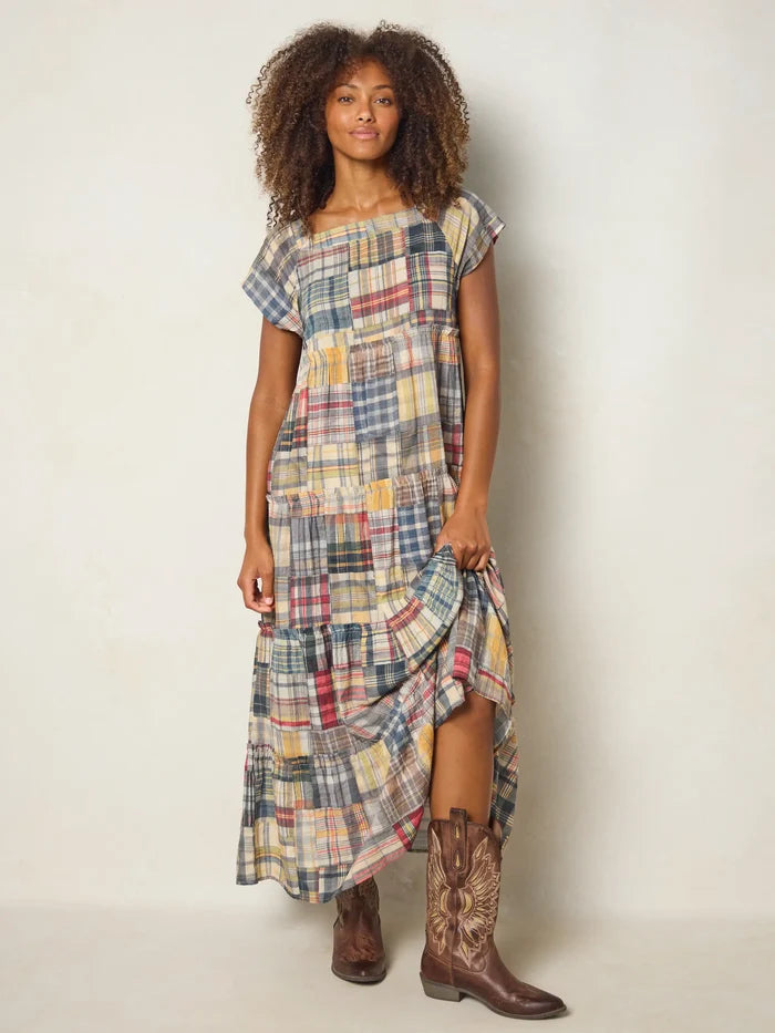Berkley Maxi Dress - Greenfield Patches Multi-view 5