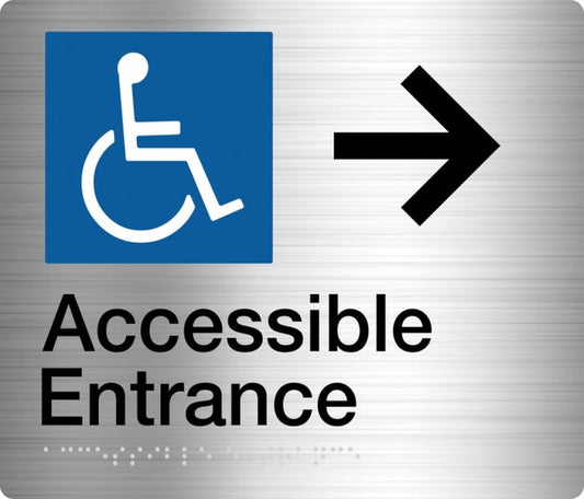 BEST BUY Accessible Entrance RH Arrow Sign Braille