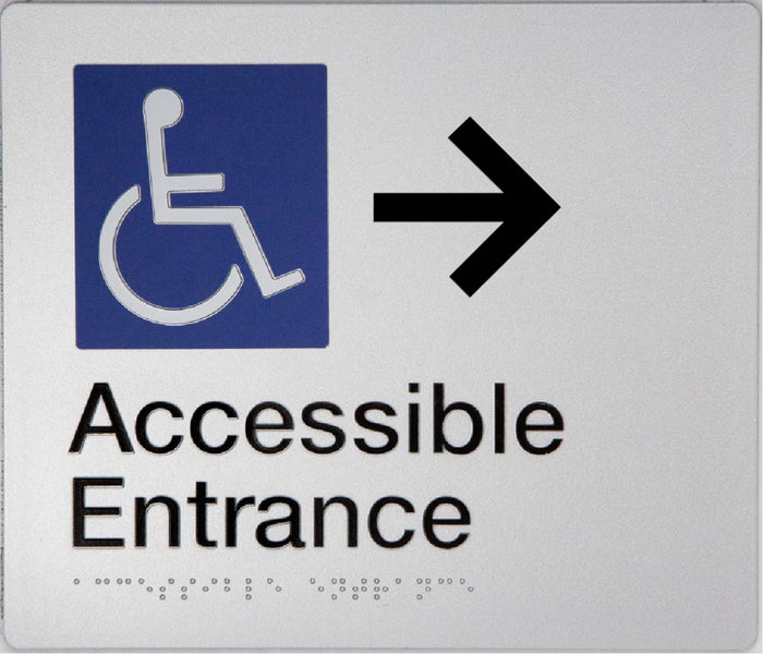 BEST BUY Accessible Entrance Right Hand Arrow Sign Braille