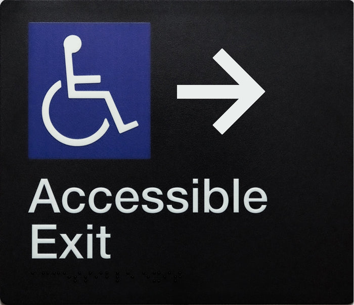 BEST BUY Accessible Entrance Right Hand Arrow Sign Braille