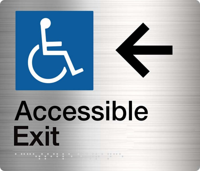BEST BUY Accessible Exit Left Arrow Sign Braille