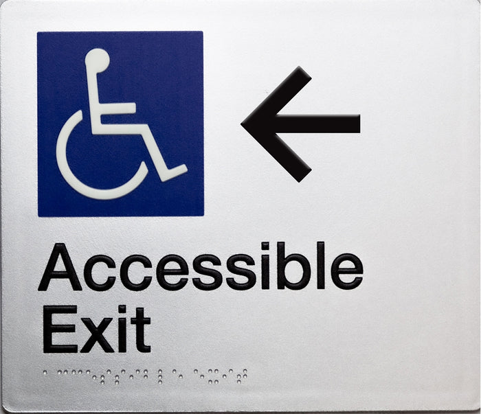 BEST BUY Accessible Exit Left Arrow Sign Braille