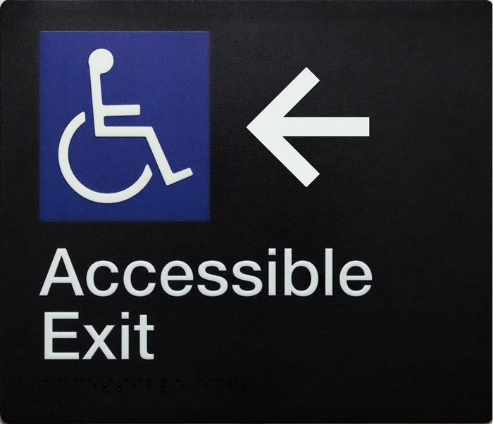 BEST BUY Accessible Exit Left Arrow Sign Braille