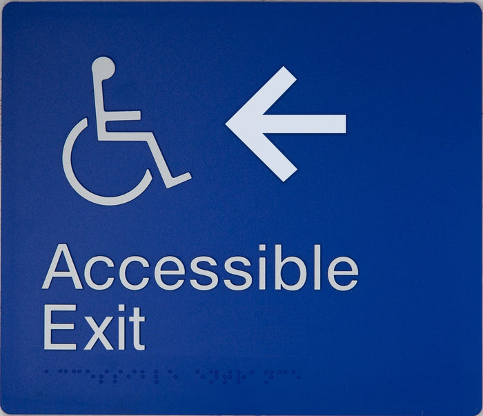 BEST BUY Accessible Exit Left Arrow Sign Braille