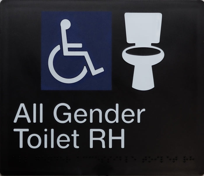 BEST BUY All Gender Accessible Toilet RH Sign Braille