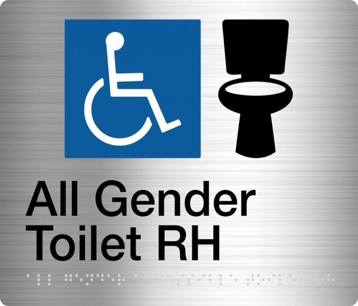 BEST BUY All Gender Accessible Toilet RH Sign Braille