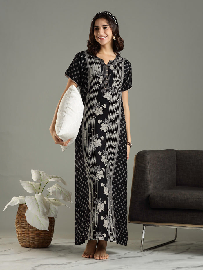 Premimum Black Alpine Ladies Nighty Dress