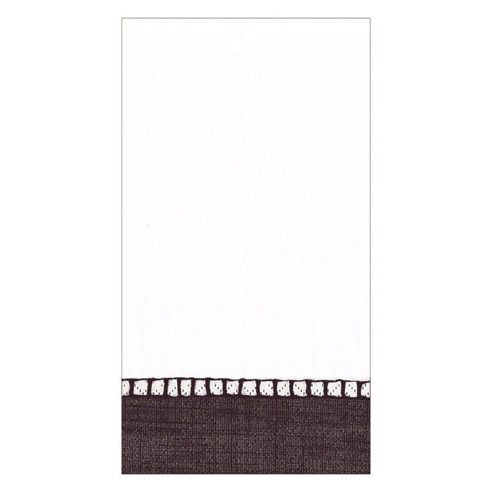 Black Border Linen Guest Towel