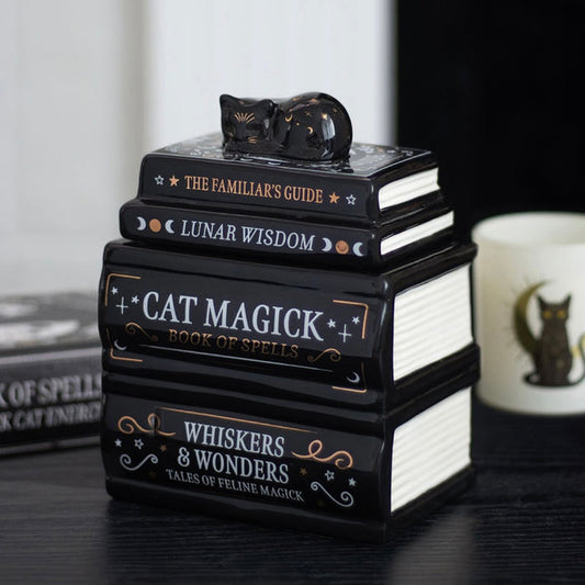 Black Cat Book Stack Oil Burner