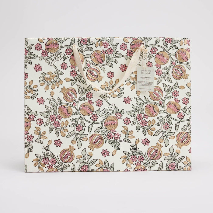 Block Printed Gift Bags (Large) - Pink Earth - Magnolia Lane co. Home + Garden + Gift