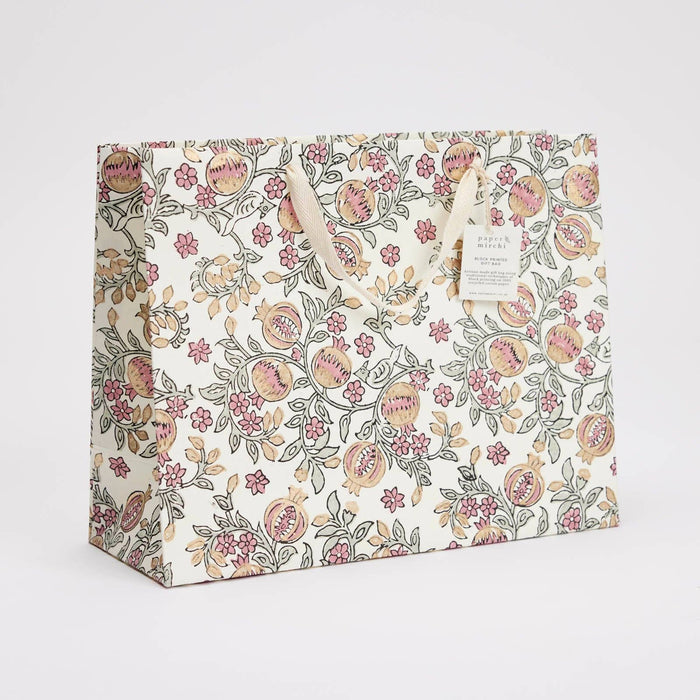 Block Printed Gift Bags (Large) - Pink Earth - Magnolia Lane co. Home + Garden + Gift